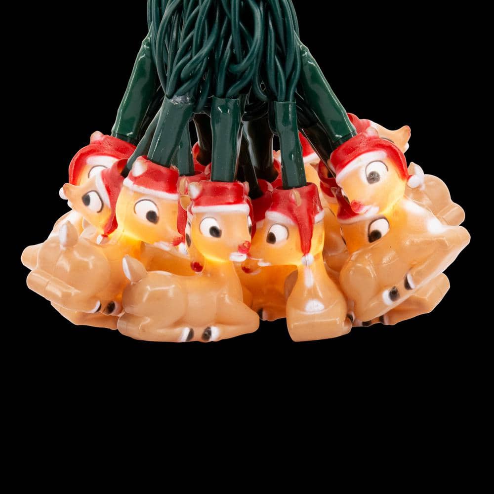 Rudolph in Santa Hat 20-Count Battery Operated White LED Christmas String L