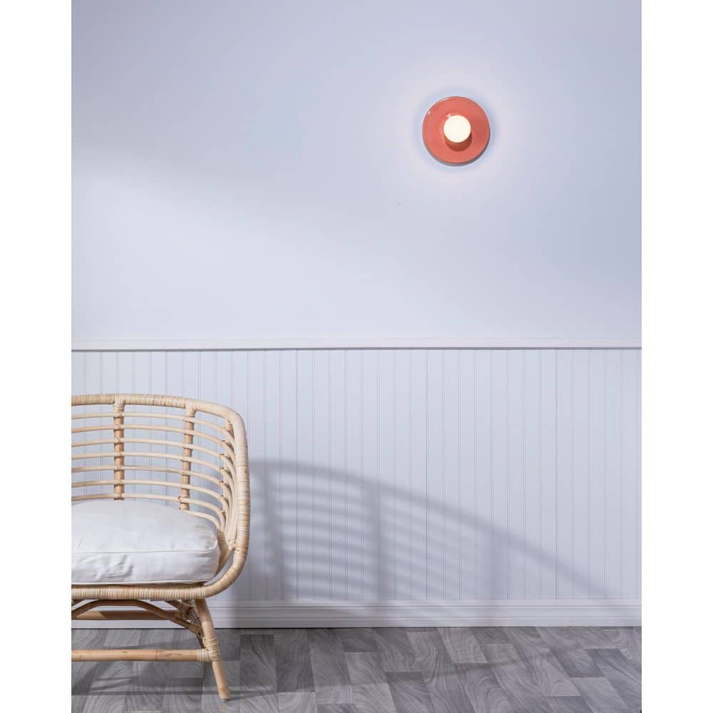 Ambiance Collection 8 in. 1 Light Gloss Blush Ceramic Wall Sconce price history on PriceWatchPro