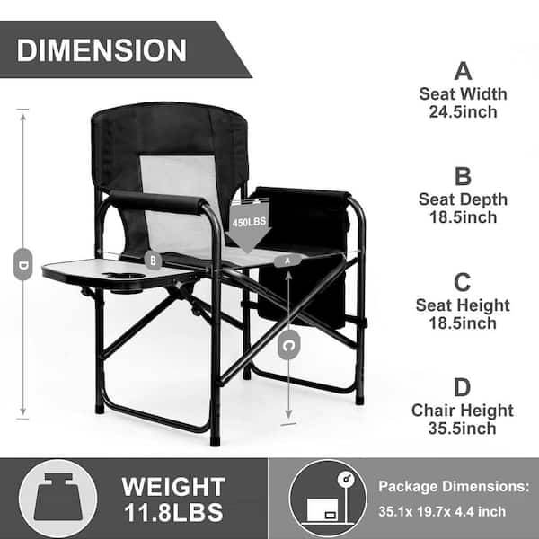 Foldable Adults Heavy Duty Lawn Chairs with Metal Frame