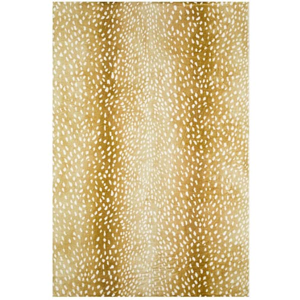 8 X 10 Gold Animal Print Runner Rug