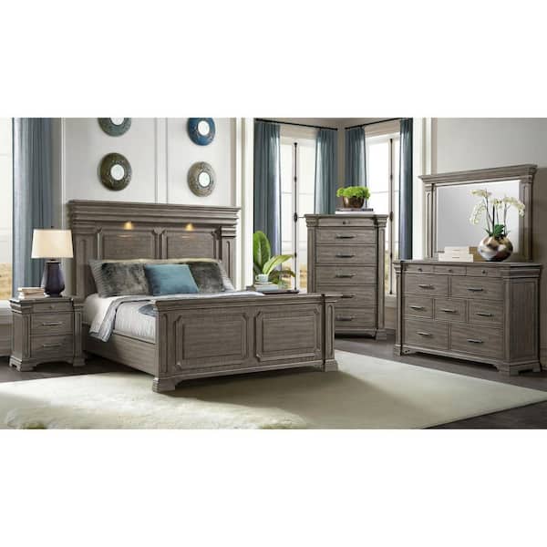 Paterson Grey 10-Drawer 66 in. Dresser