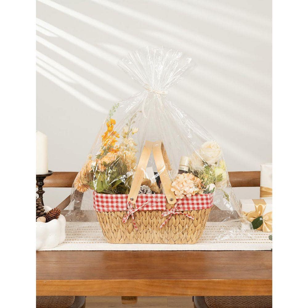 Red 15 in. x 7 in. Wicker Decorative Basket TN0274 - The Home Depot