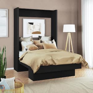 Easy-Lift Black Wood Frame Full Murphy Bed