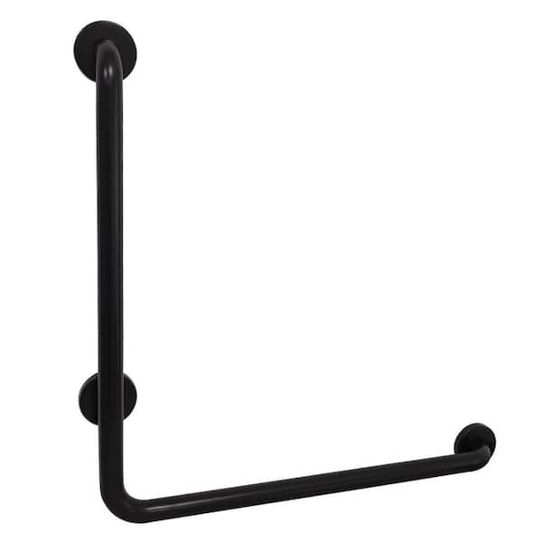 Kingston Brass L-Shaped 24 in. x 1-1/4 in. Grab Bar in Matte Black