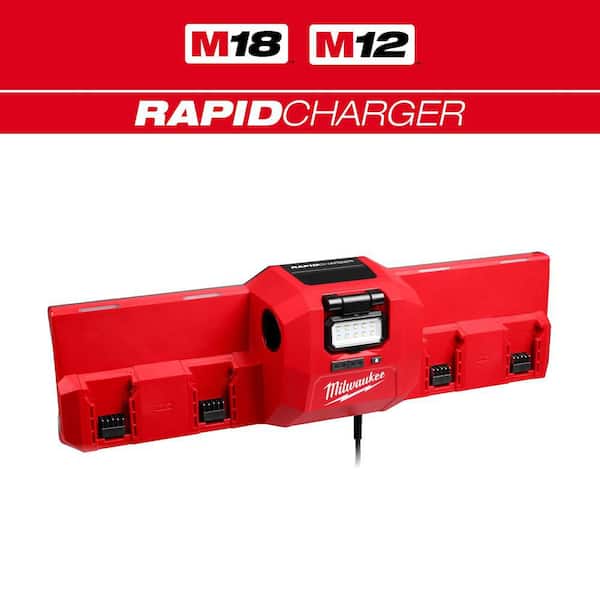 M18 and M12 Lithium-Ion Gangbox 4-Port Rapid Charger