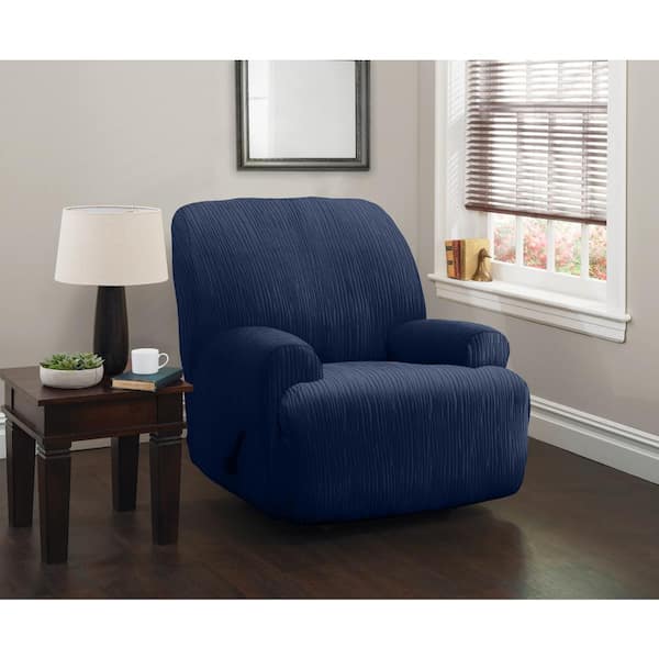 Stretch Sensations Stretch Navy Birchwood Jumbo Recliner Slipcover
