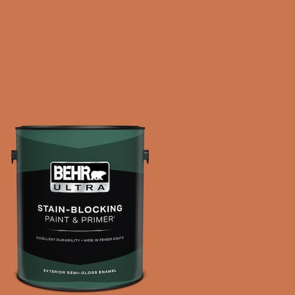 BEHR ULTRA 1 gal. #PMD-103 Sweet Carrot Semi-Gloss Enamel Exterior Paint & Primer