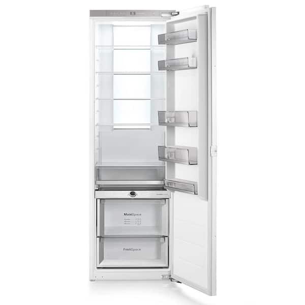 22 in. 10.9 cu. ft. Built-in Panel Ready Freezerless Refrigerator Counter Depth in White Humidity Control Glass Shelves