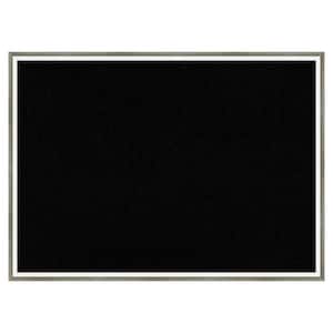 Lucie Silver White Wood Framed Black Corkboard 29 in. x 21 in. Bulletin Board Memo Board
