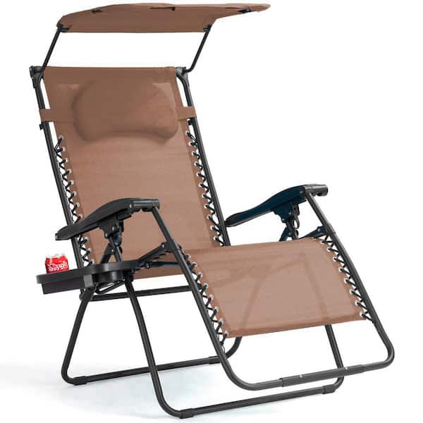 Zero gravity chair indoor outdoor folding lounge shade canopy Recliner camping 
