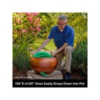 LIBERTY GARDEN 100 ft. Copper Steel Viper Hose Pot Garden Hose Reel 1908-A