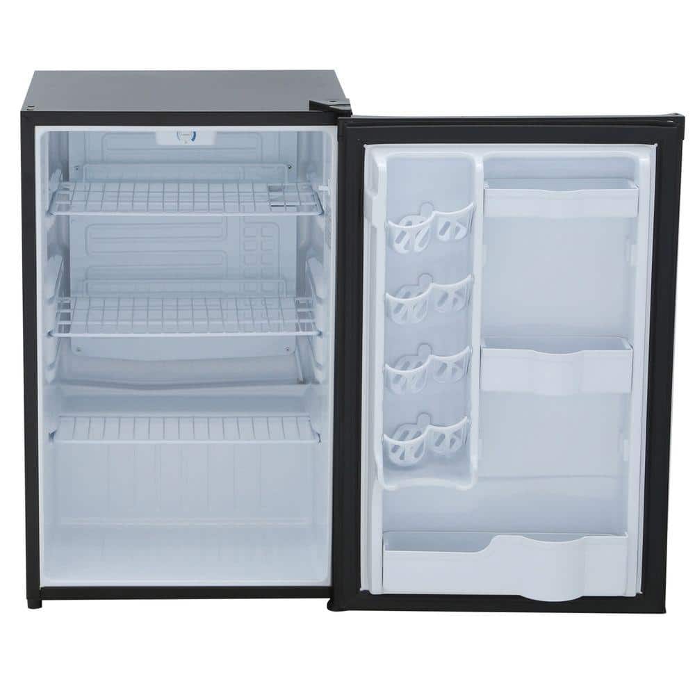 Compact Black Energy Star Freestanding Refrigerator with Reversible Door