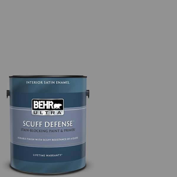 BEHR ULTRA 1 gal. #N520-4 Cool Ashes Extra Durable Satin Enamel Interior Paint & Primer