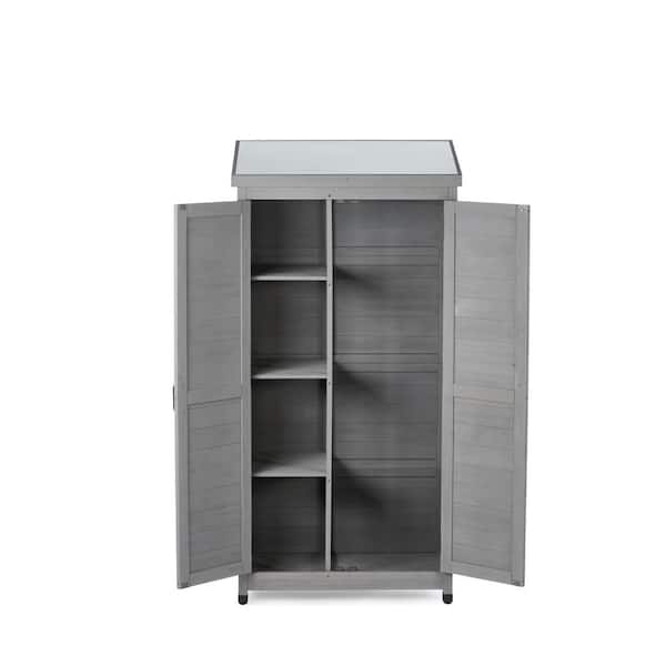 Outsunny 3 ft. W x 5 ft. D Wood Tool Shed with Shelves and