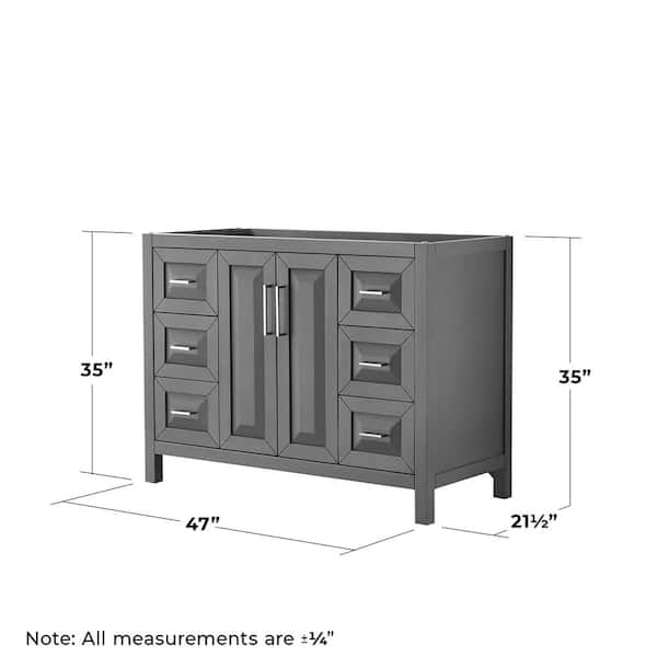 Daria 47 in. Single Bathroom Vanity Cabinet Only with 46 in. Mirror in White
