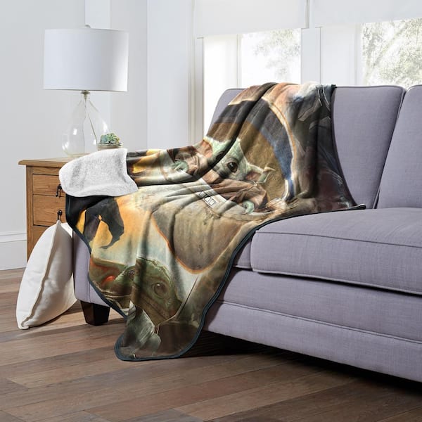 Star Wars The Mandalorian Rolling Through The Snow Printed Throw Pillow