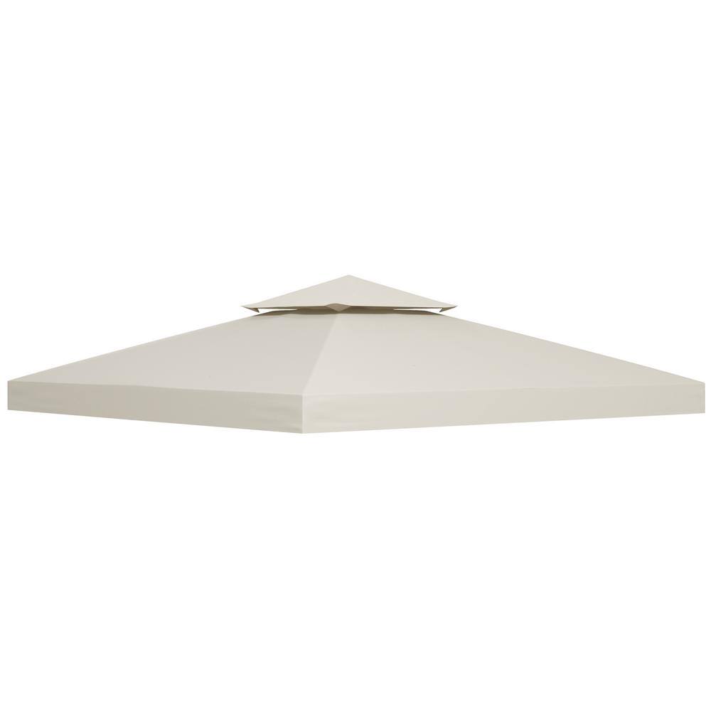9.8 ft. x 9.8 ft. Polyester Gazebo Replacement Canopy, 2-Tier Top UV Cover 