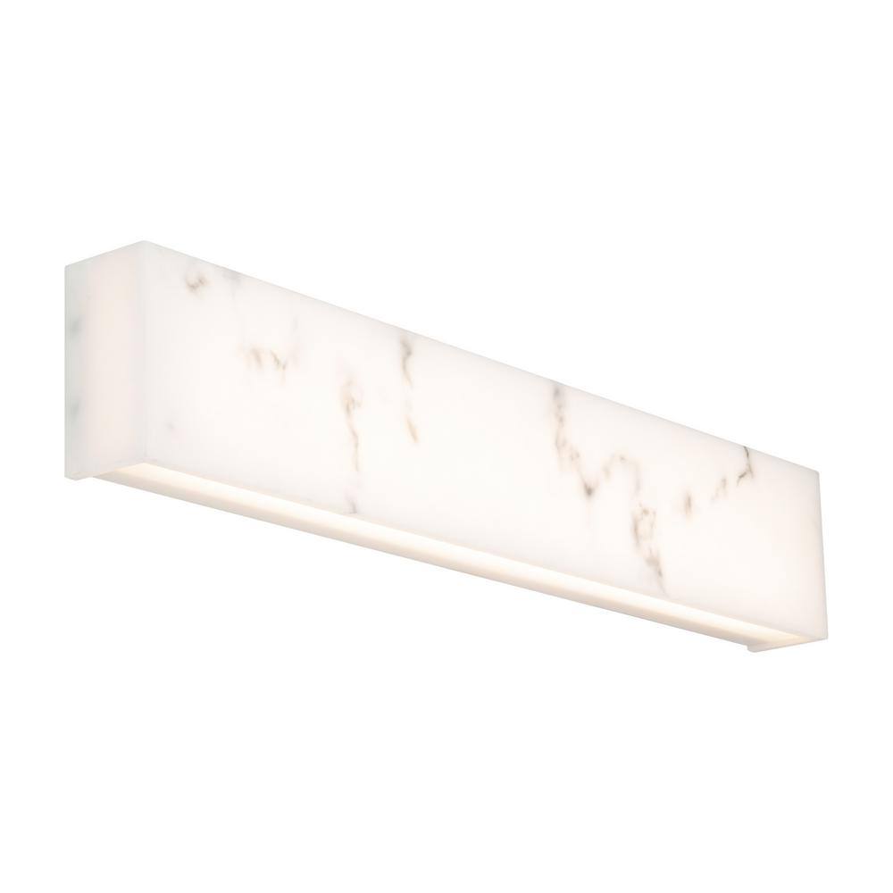 Museo White Faux Alabaster LED Bath Bar