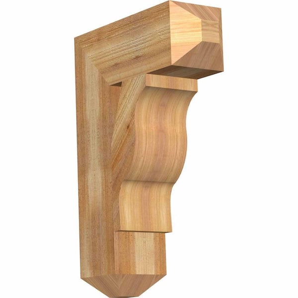Ekena Millwork 6 in. x 26 in. x 18 in. Western Red Cedar Funston Craftsman Rough Sawn Bracket