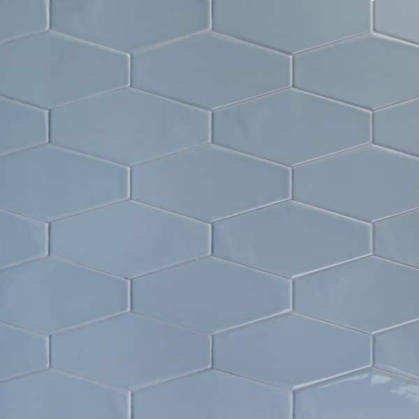 Birmingham Hexagon Dew 4 in. x 8 in. Polished Ceramic Subway Tile (5.38 sq. ft. / box)