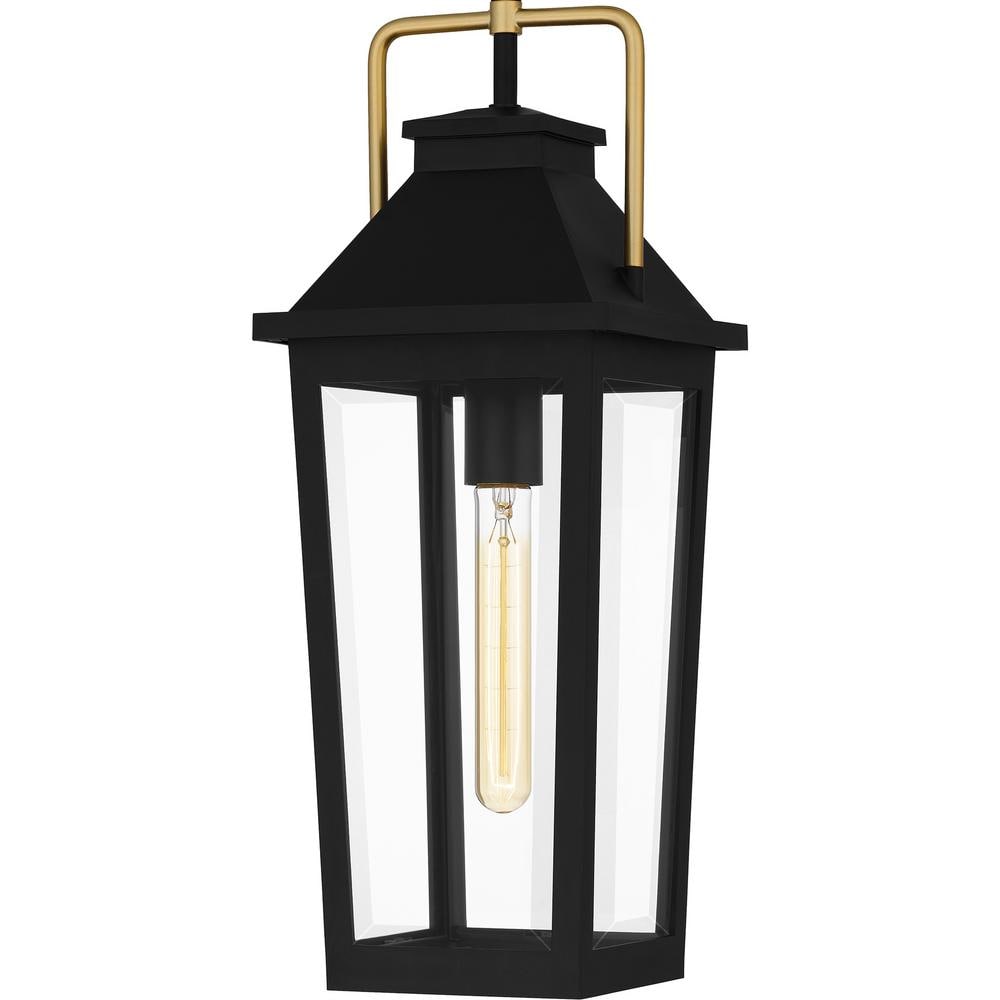 Buckley Matte Black Outdoor Hanging Lantern with Clear Glass