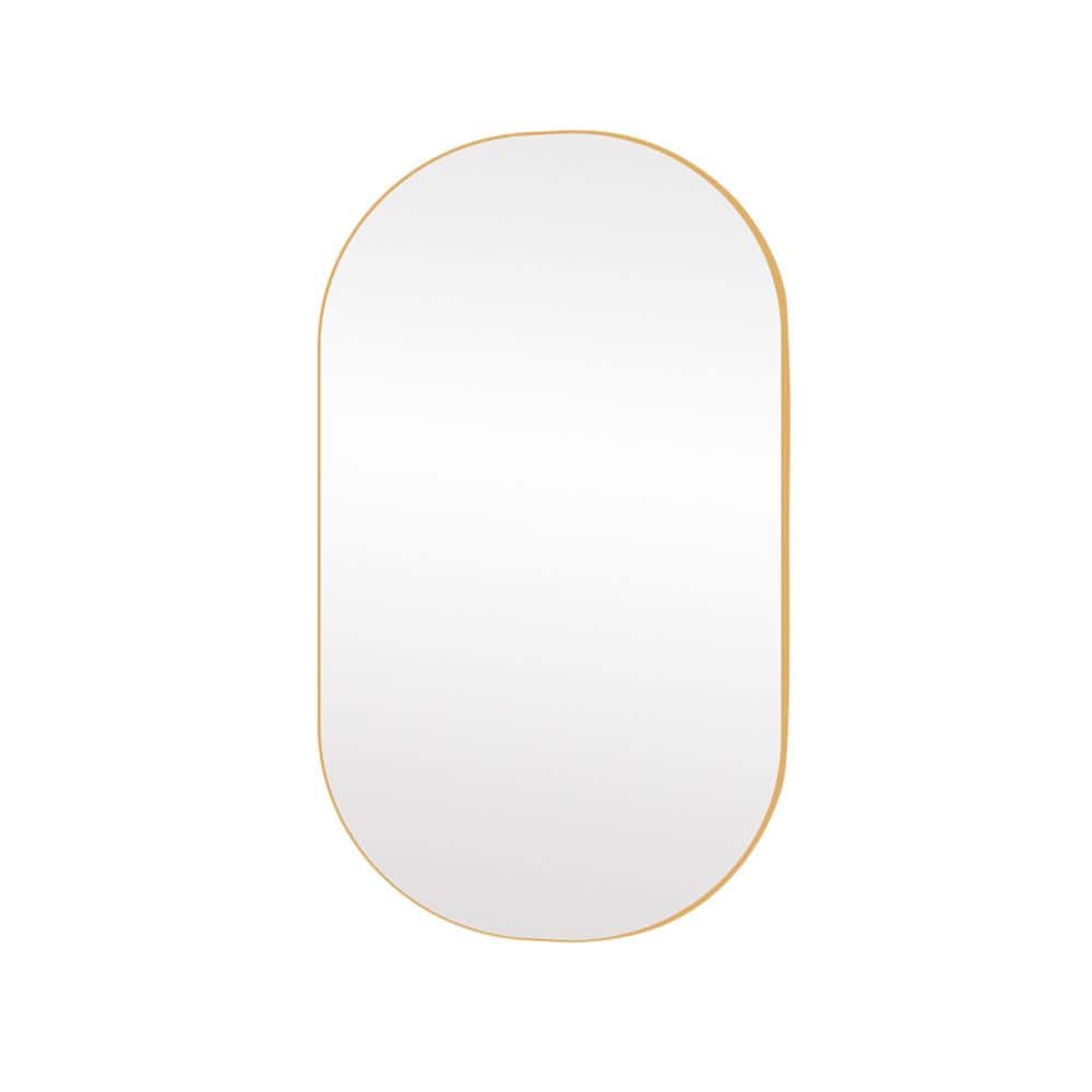 36 in. W x 18 in. H Oval Aluminium Framed Wall Bathroom Vanity Mirror in Gold price history on PriceWatchPro