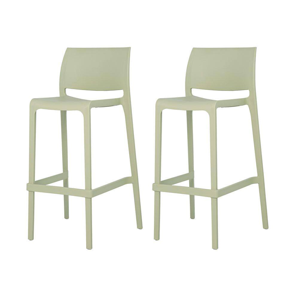 Sensilla Wasabi Green 40.60 in. Low Back Resin Stackable Bar Stool (Set of 2) price history on PriceWatchPro