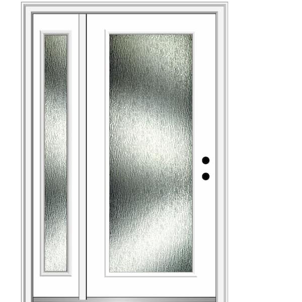 MMI Door 51 in. x 81.75 in. Left-Hand Inswing Full Lite Rain Glass Primed Prehung Front Door on 6-9/16 in. Frame