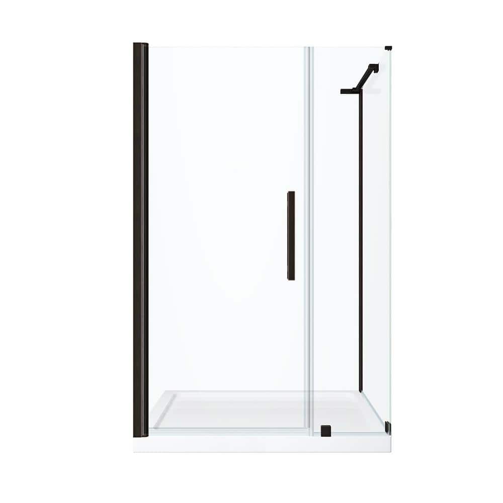 Pasadena 48" Oil Rubbed Bronze Frameless Corner Shower Kit with Acrylic Base