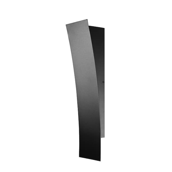 Unbranded Landrum Black 18 in Outdoor Hardwired Lantern Wall Sconce with Integrated LED