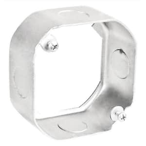 3-1/2 in. W x 1-1/2 in. D Steel Metallic Octagon Extention Ring with Four 1/2 in. KO's (1-Pack)