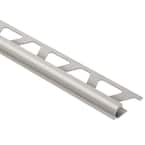 Rondec Satin Nickel Anodized Aluminum 3/8 in. x 8 ft. 2-1/2 in. Metal Bullnose Tile Edging Trim