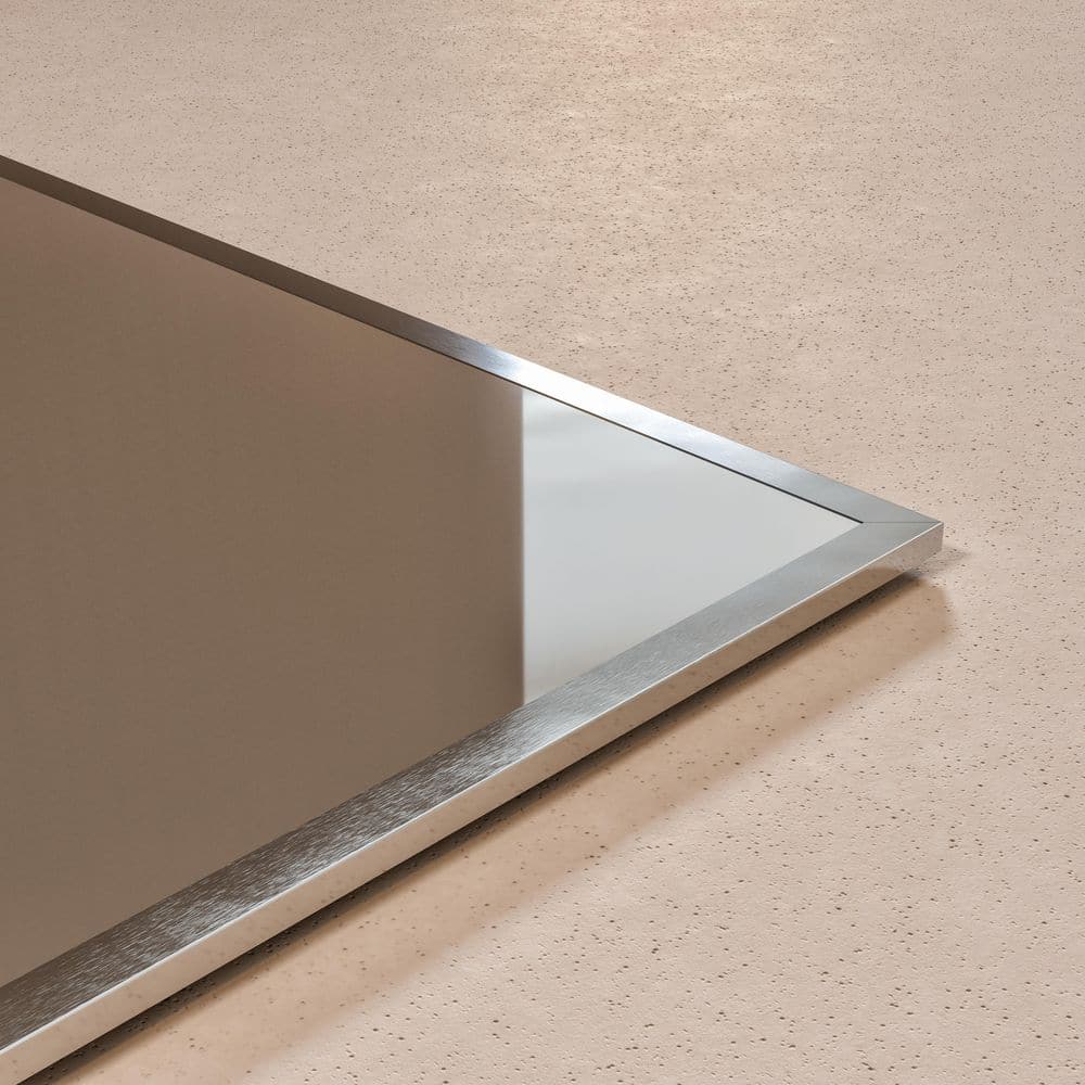 Elegant Brushed Wood 72" Rectangular Bathroom Vanity Mirror