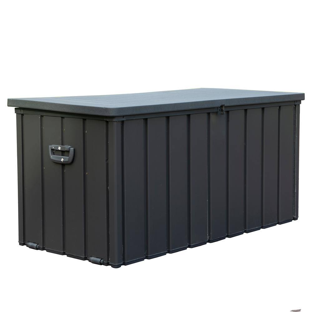 100 Gallon Outdoor Waterproof Storage Deck Box with Pneumatic Lid, Lockable, for Outdoor Cushions, Pillows, Dark Gray price history on PriceWatchPro