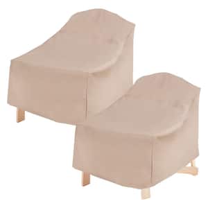 31.5 in. L x 33.5 in. W x 36 in. H, Beige Chalet Patio Adirondack Chair Cover,(2-Pack)