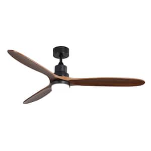 60 in. Indoor Matte Black Ceiling Fan with Remote Control and Reversible Motor