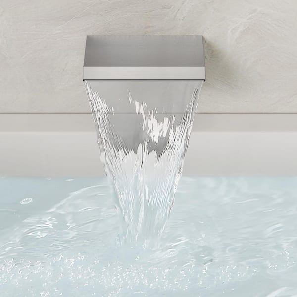 Waterfall Triple Handles 2-Sprayer Wall Mount Bathtub Tub Shower Faucet with Hand Shower in Brushed Nickel