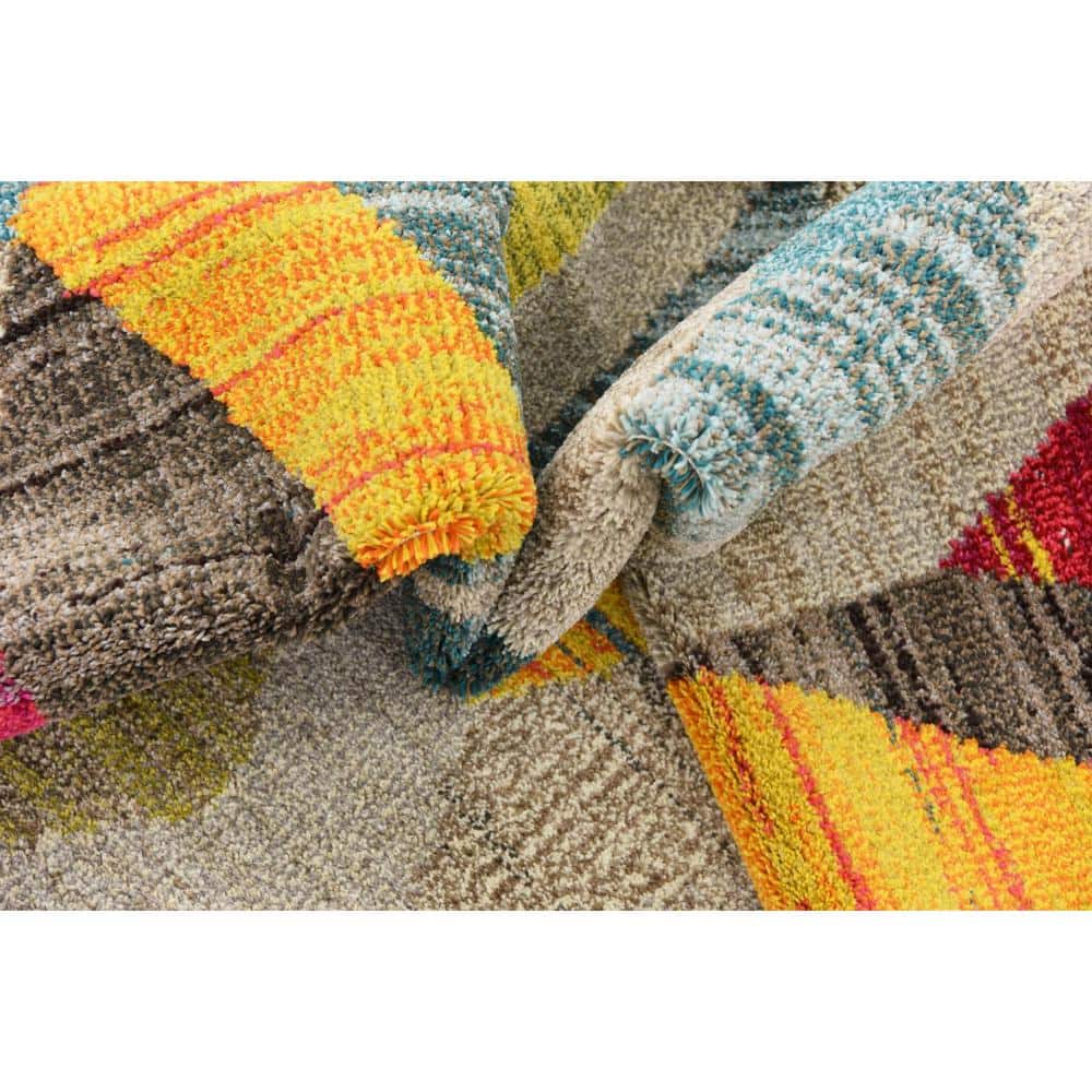 Sedona Vibrant Red Geometric 8' x 10' Easy-Care Synthetic Rug
