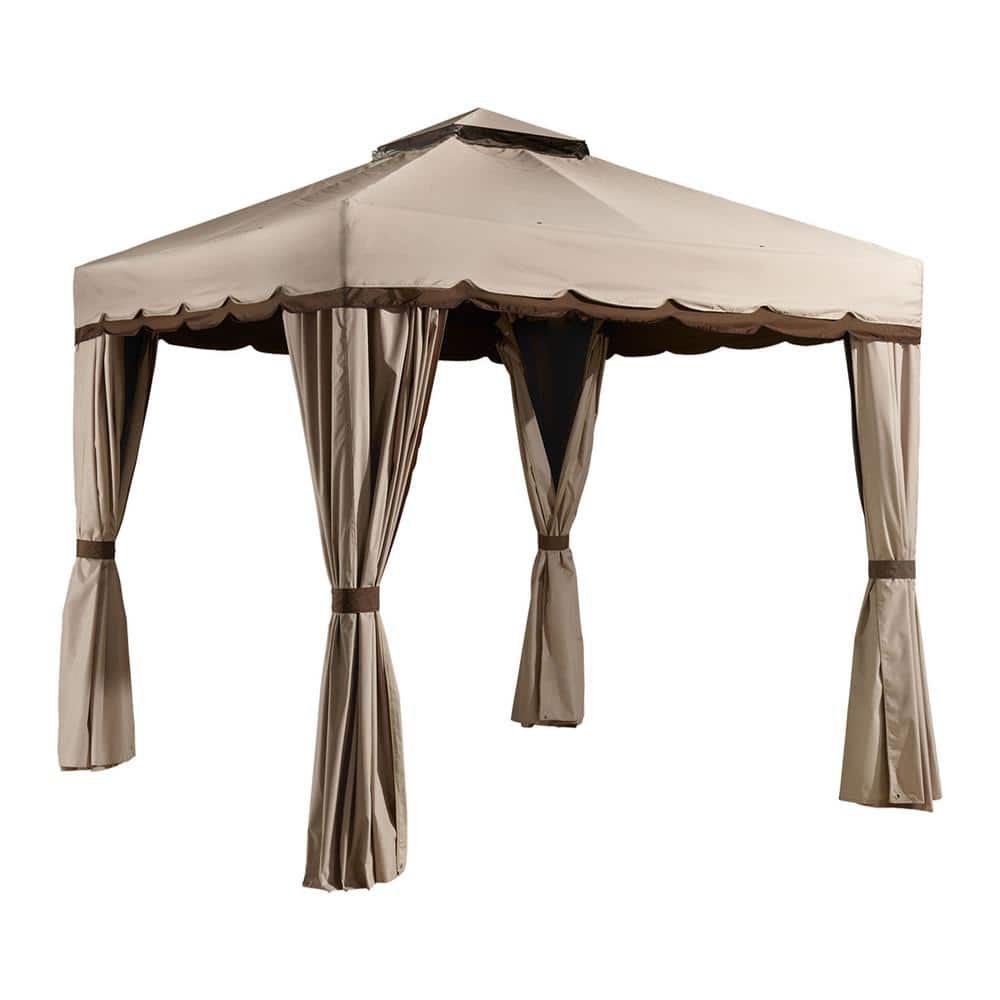 Sojag 10 ft. D x 10 ft. W Roma Aluminum Gazebo with Polyester Roof, 2