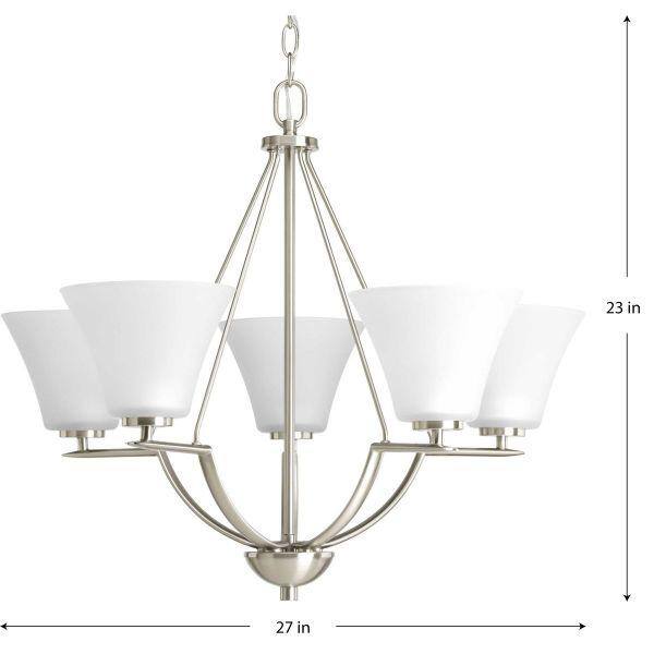 Progress Lighting Bravo 5-Light Brushed Nickel Transitional Chandelier