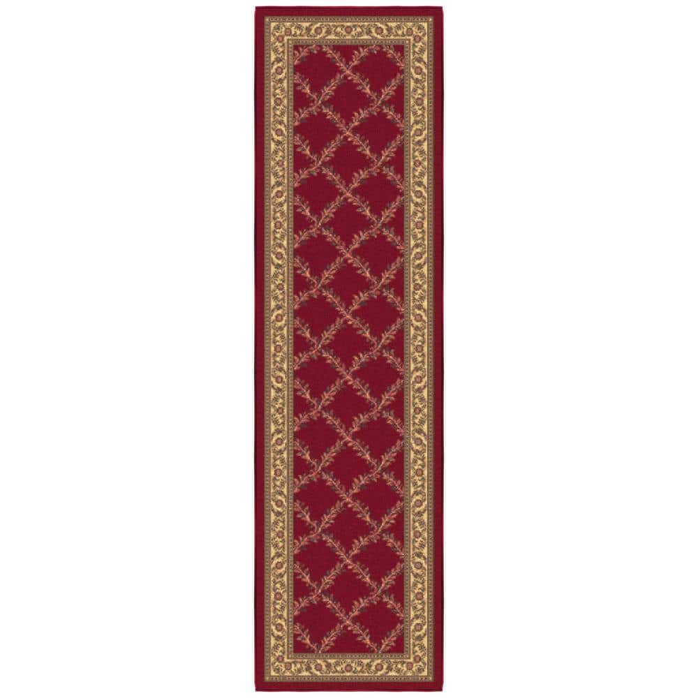 Non-Slip Rubberback Trellis Design 3 x 19 Indoor, 2 ft. 7 in. x 19 ft. Red Runner Rug price history on PriceWatchPro