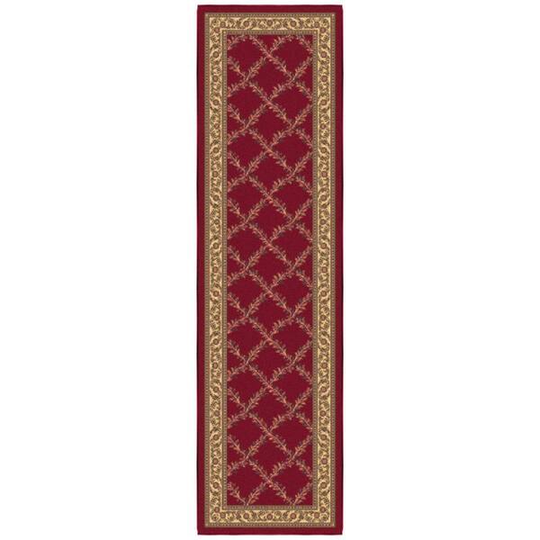 Non-Slip Rubberback Trellis Design 3 x 49 Indoor, 2 ft. 7 in. x 49 ft. Red Runner Rug