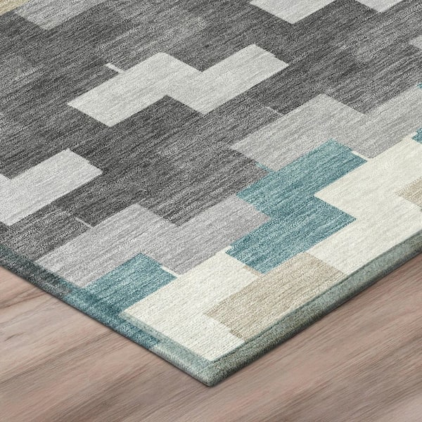 Chantille Machine Washable Indoor/Outdoor Abstract ACN3052 Gray 9 ft. x 12 ft. Area Rug