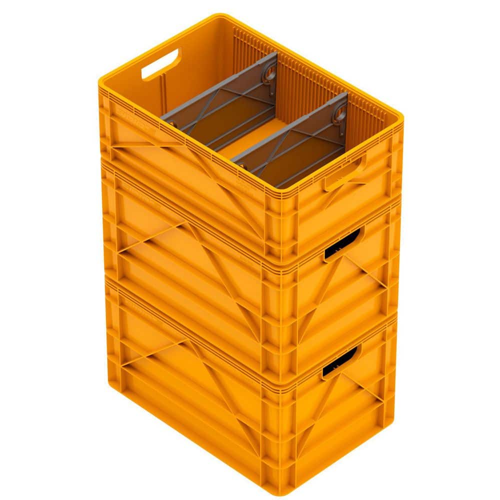 Crate Basic Pack 2 Full-Size and 1 Half-Size Heavy Duty Stackable Storage Bins with Dividers Sol price history on PriceWatchPro