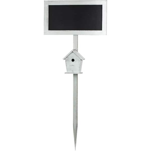 Seasonal Abode Inc 38 in. Blackboard & Birdhouse Garden Statue