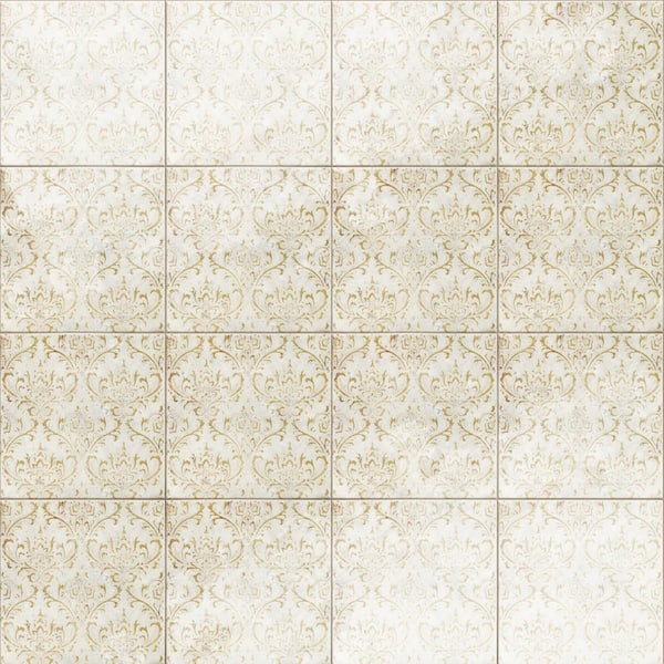 Merola Tile Milano Decor Daman Beige 7-7/8 in. x 7-7/8 in. Ceramic Wall Tile (11.0 Sq. Ft./Case)