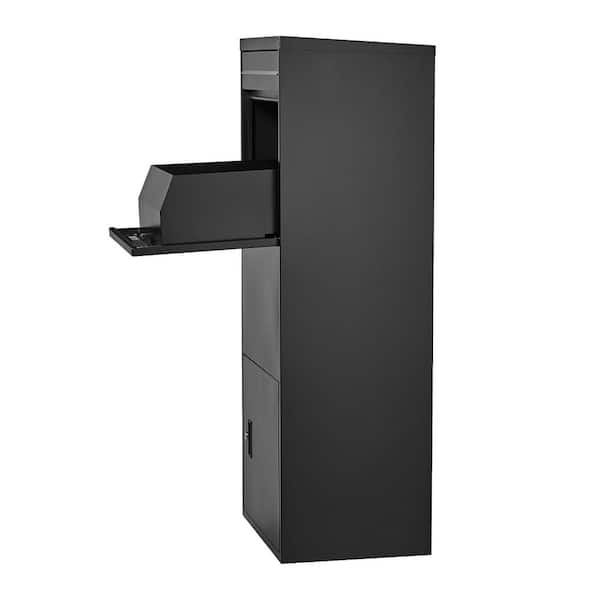 Parcel Mailbox with Anti-Theft & Weather-Resistant, 15 Gal. 47.2 in. Black Galvanized Steel Deck Box 2025 update