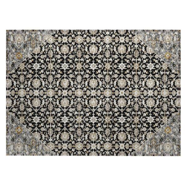 Chantille Machine Washable Indoor/Outdoor Abstract ACN3046 Black 3 ft. x 4 ft. Area Rug