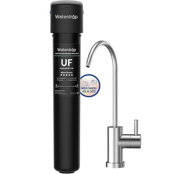 0.01μm Ultra Filtration Under Sink Water Filter System, Reduces Lead, Chlorine, 24K Gal. with Dedicated Faucet