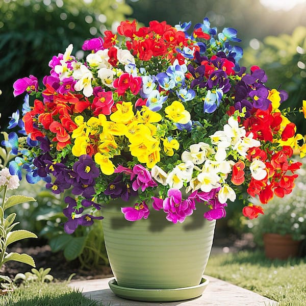 Afoxsos 16 Bundles Artificial Silk Flowers Outdoor UV Resistant